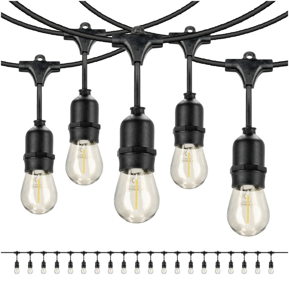 Garland BAJA LED fényfüzér szett 20x1W 20m E27 Kobi Design, 2700K, meleg fehér, 500lm, CRI≥80, IP44, KOBI-002221