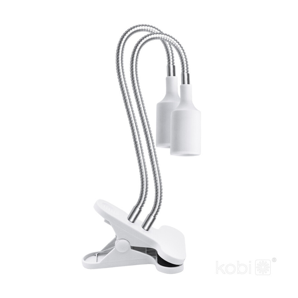 LED növénynevelő lámpa LED PLANTY CLIP W DUO 1xE27 fehér Kobi Design, KOBI-004017