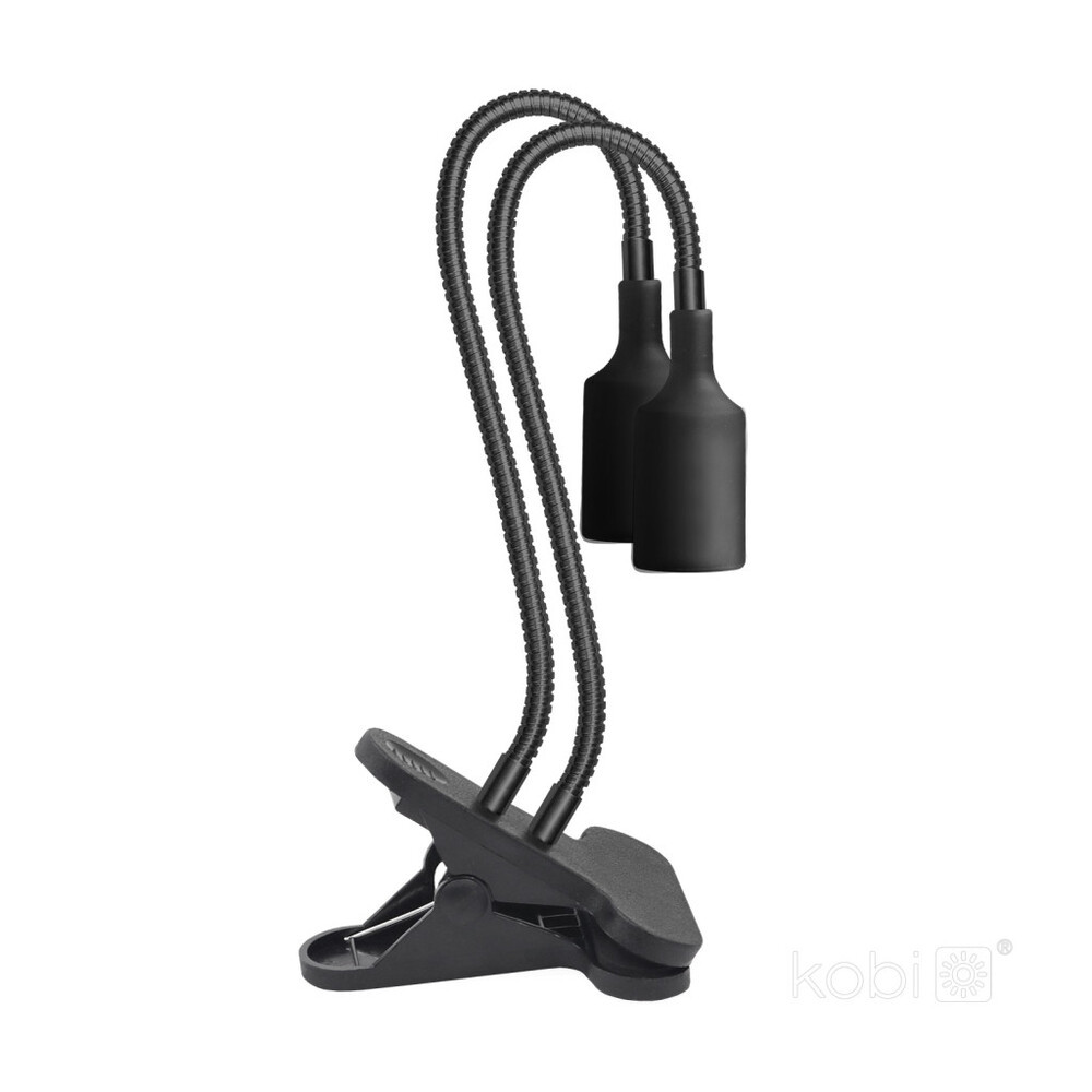 LED növénynevelő lámpa LED PLANTY CLIP W DUO 1xE27 fekete Kobi Design, KOBI-004018
