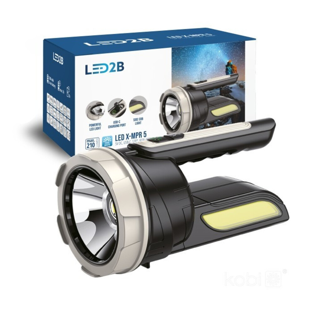 X-MPR 5 LED zseblámpa 2x3W 6000K LED2B, hideg fehér, CRI≥70, 5V, KOBI-004131