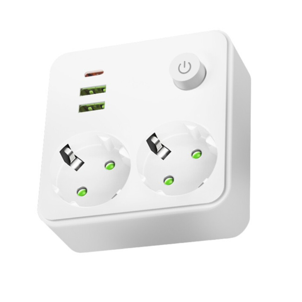Kobi LINEA PRO FL2 elosztó 2 aljzat+2USB/1USB-C fehér, 2500W, KOBI-004317