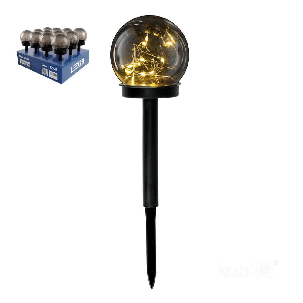 Napelemes LED GLOBE leszúrható kerti lámpa 3000K IP44 LED2B, 0,12W, meleg fehér, CRI≥70, KOBI-004494