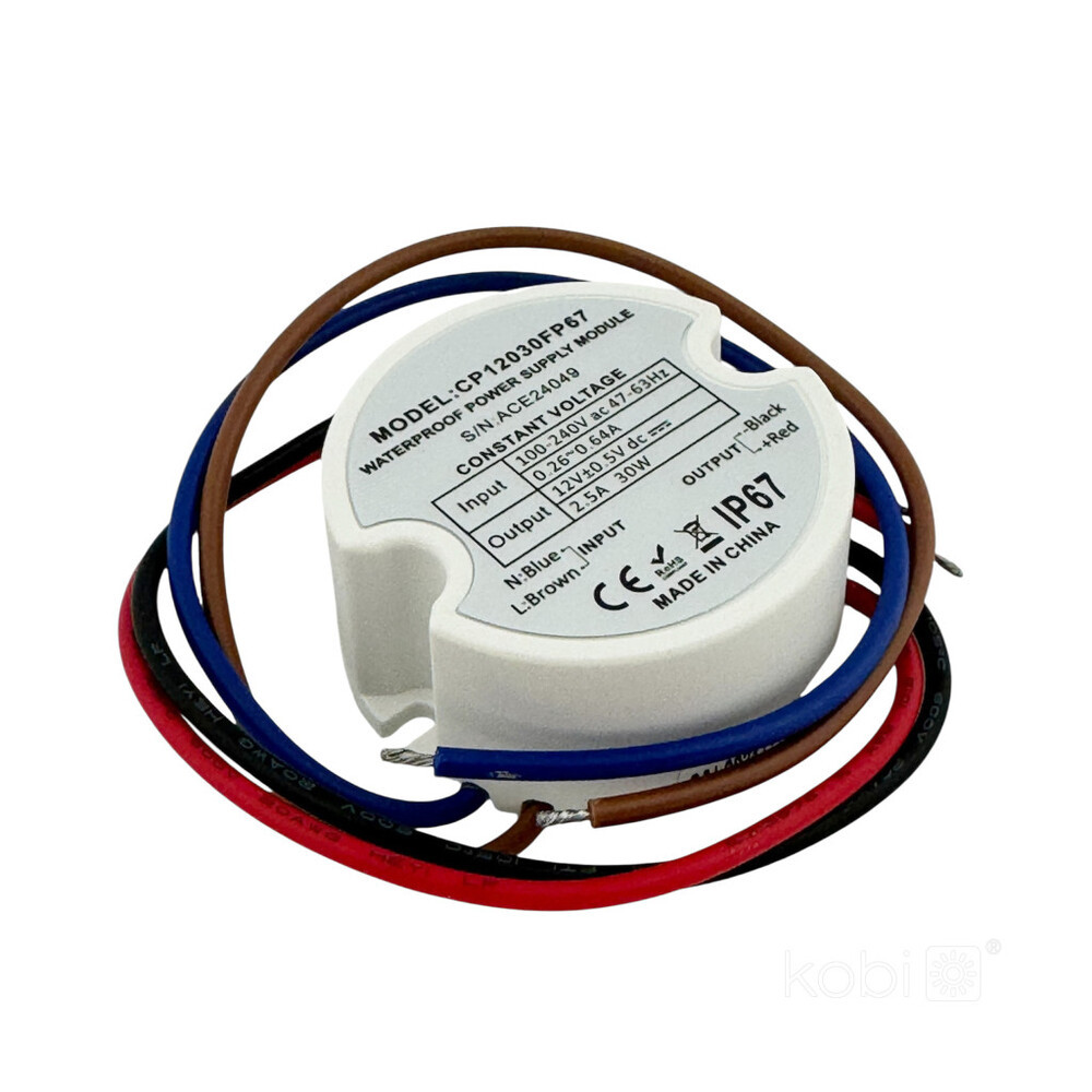 LED tápegység 12V 30W 2.50A IP67, KOBI-004576