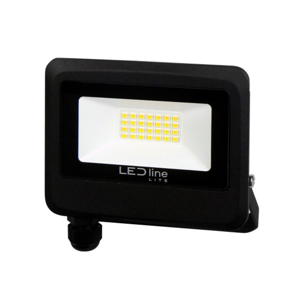 PHOTON LED reflektor, 120°, IP65, 20 W, természetes fehér, fekete, 3 év garancia, 20W, 4000K, 2000lm, CRI≥80, LED line, LL-203518