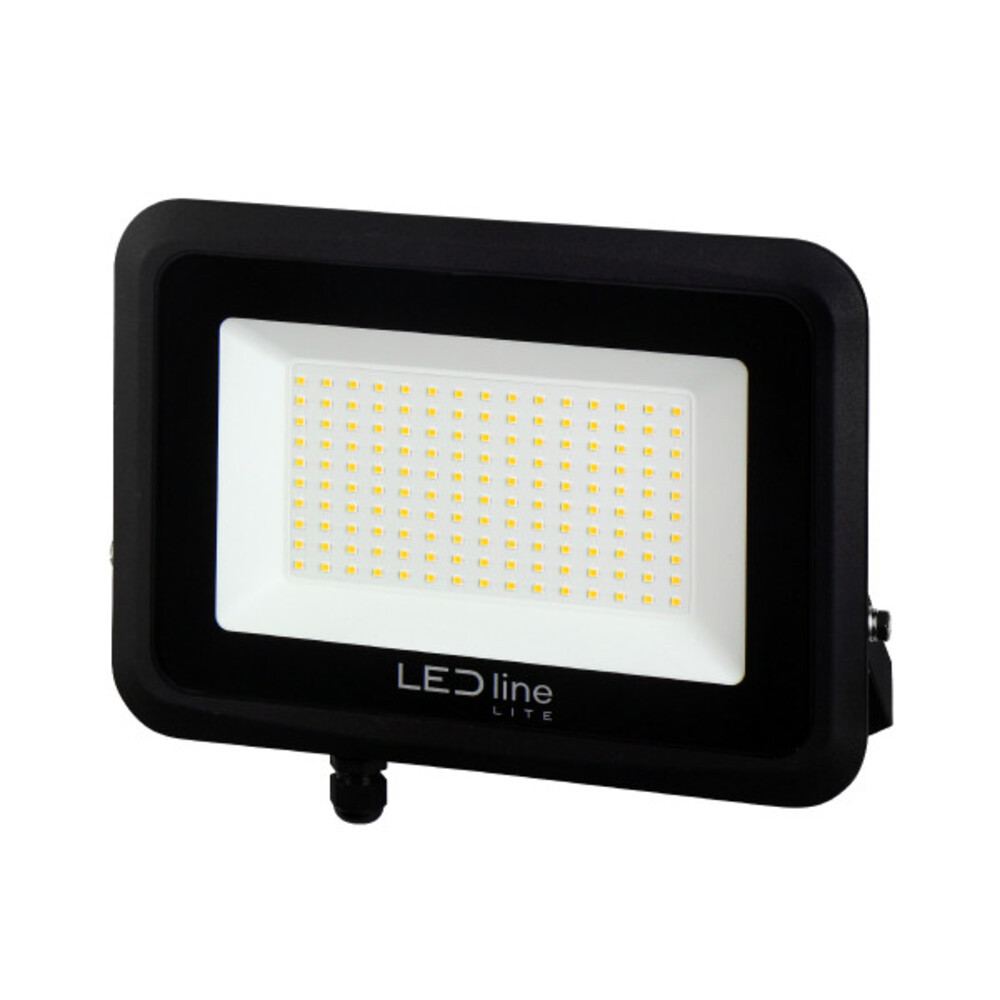 PHOTON LED reflektor, 120°, IP65, 100 W, természetes fehér, fekete, 3 év garancia, 100W, 4000K, 10000lm, CRI≥80, LED line, LL-203563