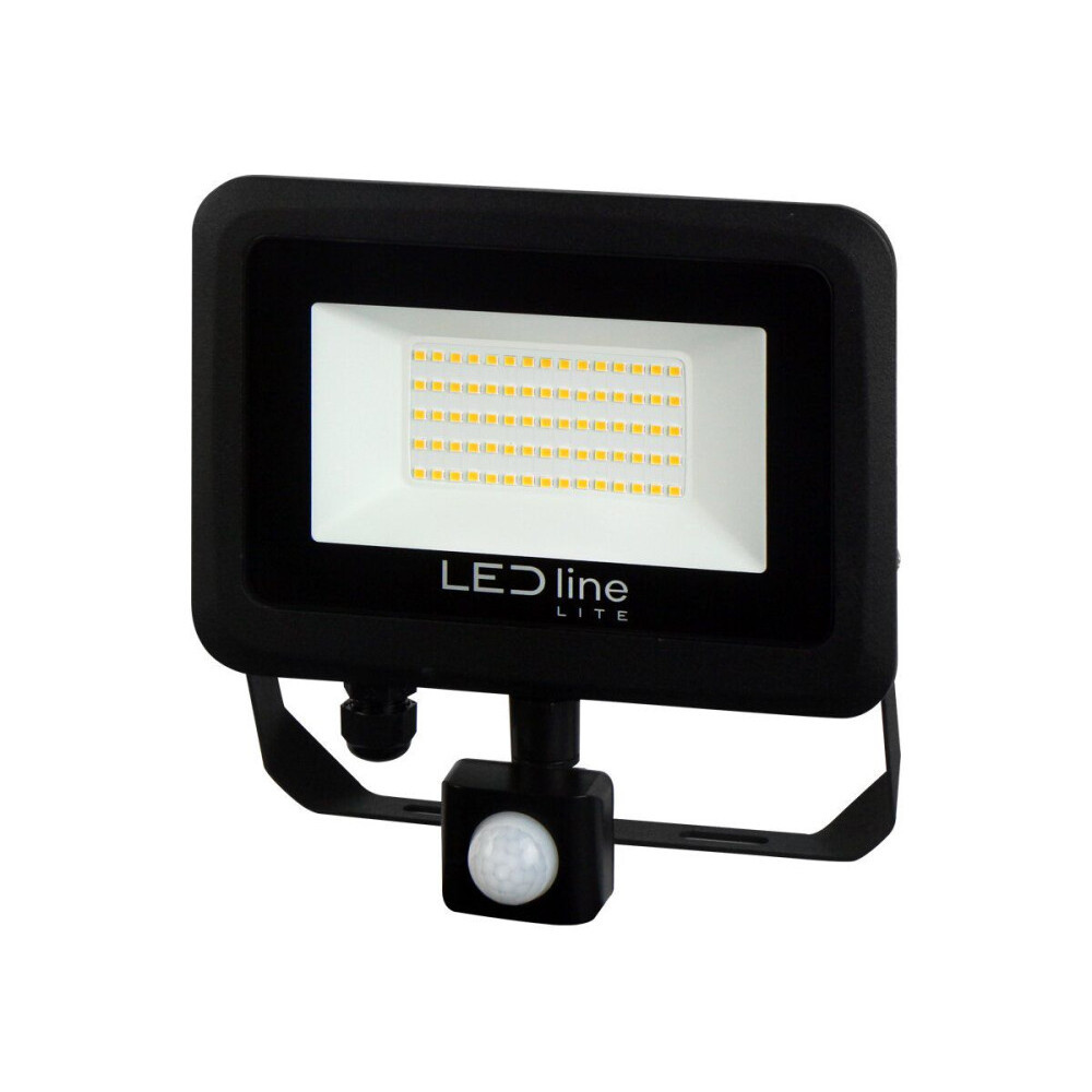 PHOTON reflektor mozgásérzékelővel, 120°, IP65, 100 W, természetes fehér, fekete, 3 év garancia, 100W, 4000K, 10000lm, CRI≥80, LED line, LL-203747