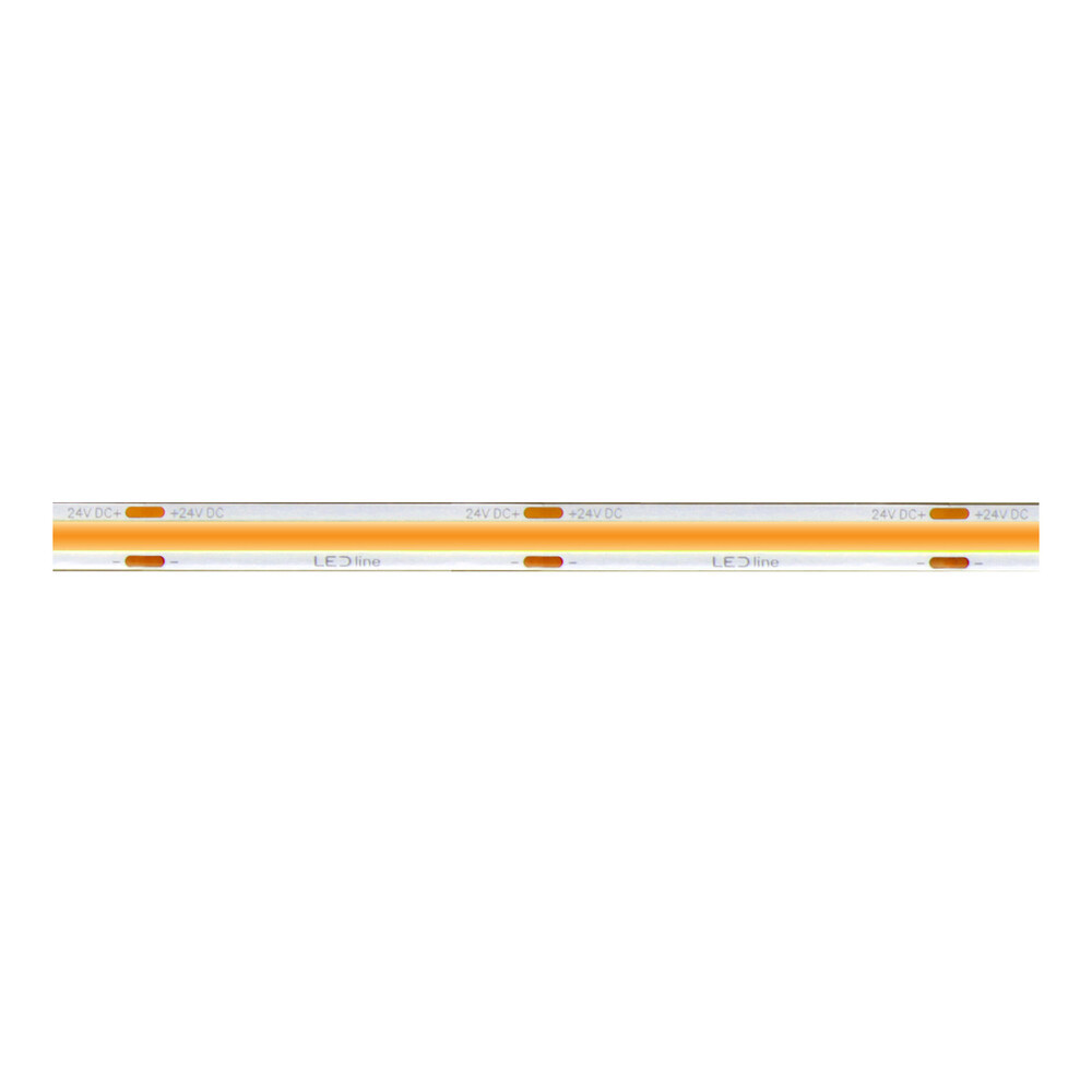 LED szalag, COB, 1600 LED, 24 V DC, 8 W/m, IP66, meleg fehér, 5 év garancia, 8W, 3000K, CRI≥90, 24V, LED line, LL-210936