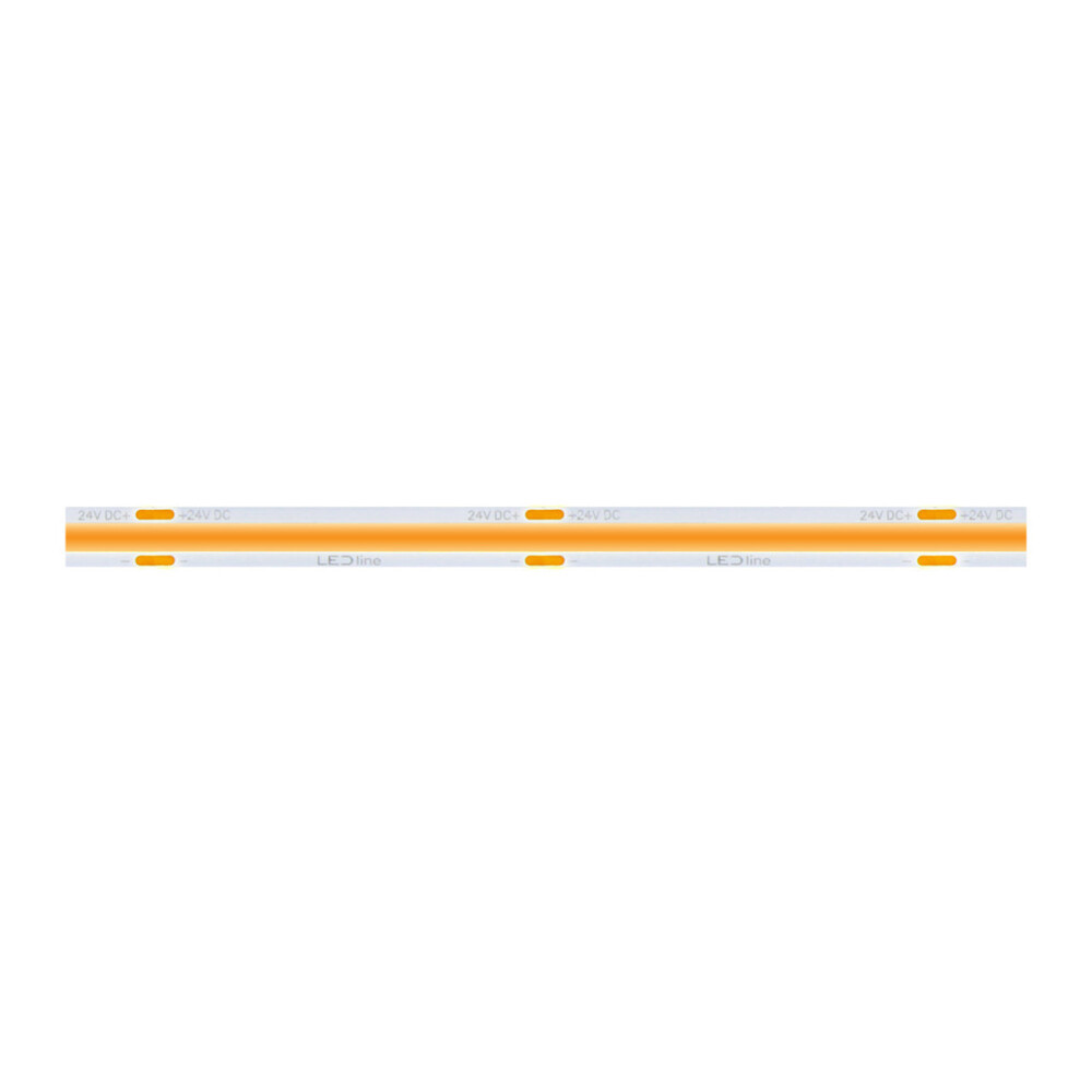 LED szalag, COB, 2400 LED, 24 V DC, 11 W/m, IP20, meleg fehér, 5 év garancia, 11W, 3000K, CRI≥90, 24V, LED line, LL-210943