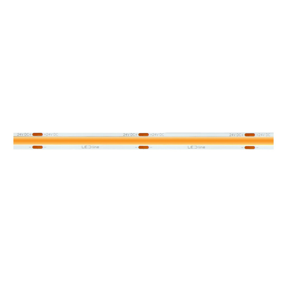 LED szalag, COB, 1600 LED, 24 V DC, 5 W/m, IP20, meleg fehér, 5 év garancia, 5W, CRI≥90, 24V, LED line, LL-211032