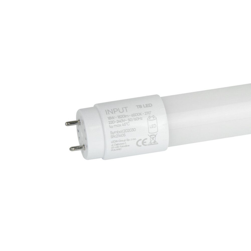 LED fénycső NANO T8 G13 4000K 18W 1820lm 230V 270° 120cm PC LITE, természetes fehér, CRI≥80, LED line, LL-216761