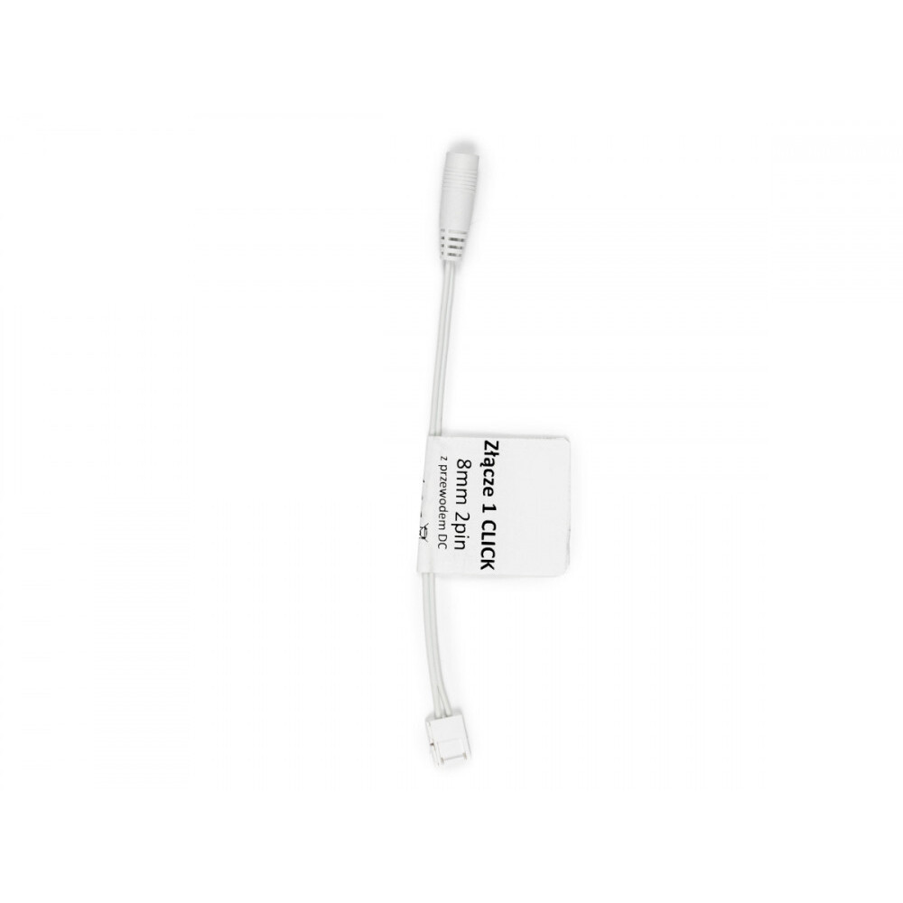 LED szalag click csatlakozó egyes 8 mm-es 2 tűs kábellel DC aljzathoz, LED line, LL-243530