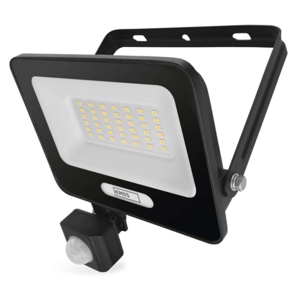 LED reflektor GLARO PIR 30 W, fekete, IP54, 3000 lm, természetes fehér, 4000K, 220-240V, CRI> 80, EMOS, ZS2334B