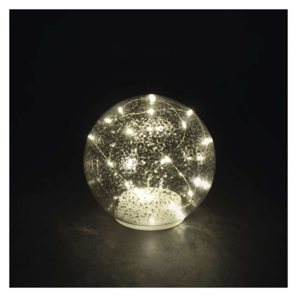 LED karácsonyi üveggömb - arany, 15 cm, 3x AA, beltéri, meleg fehér, időzítő, IP20, EMOS, DCLW35