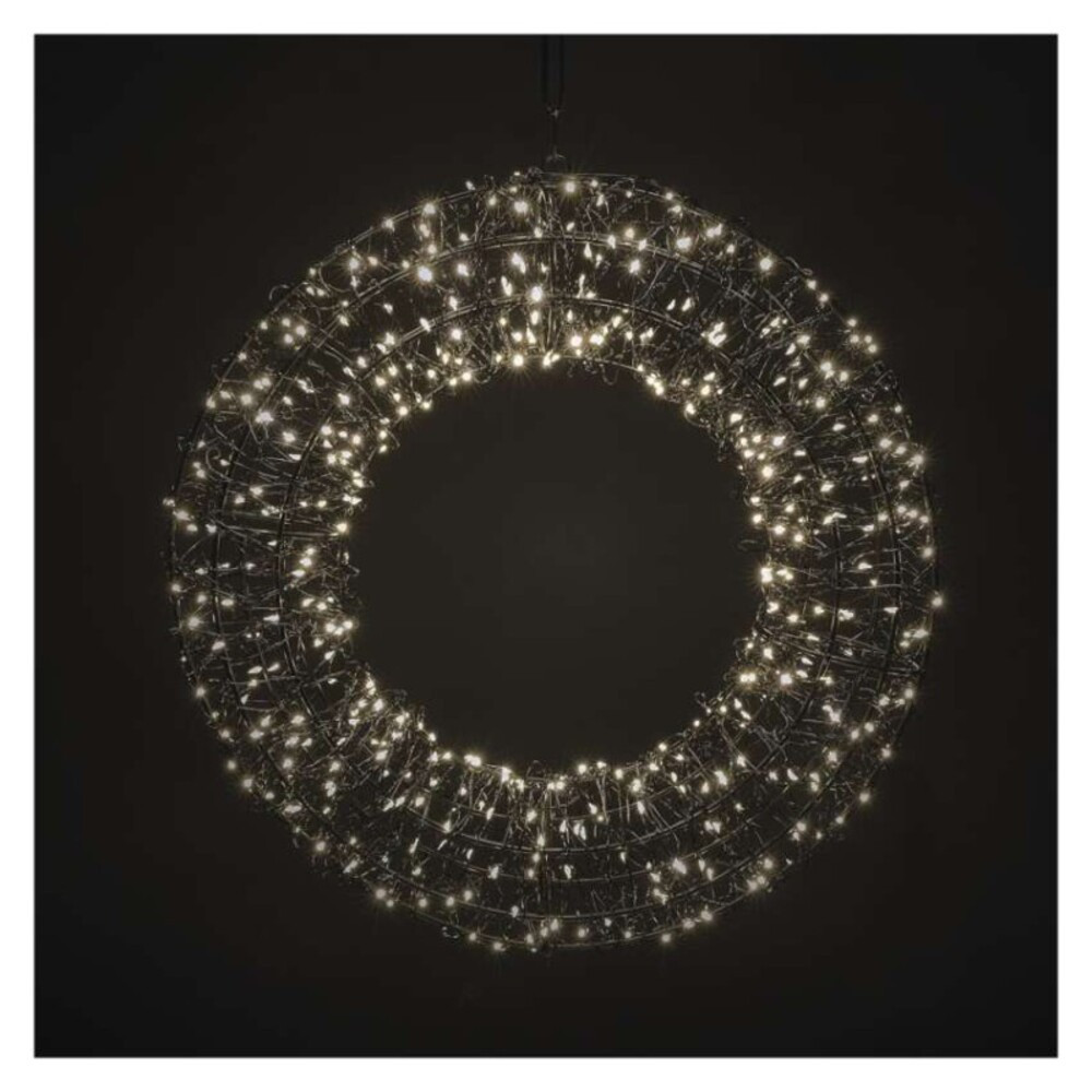LED karácsonyi koszorú, 480 LED, külső és belső, meleg fehér, IP44, EMOS, DCTW34