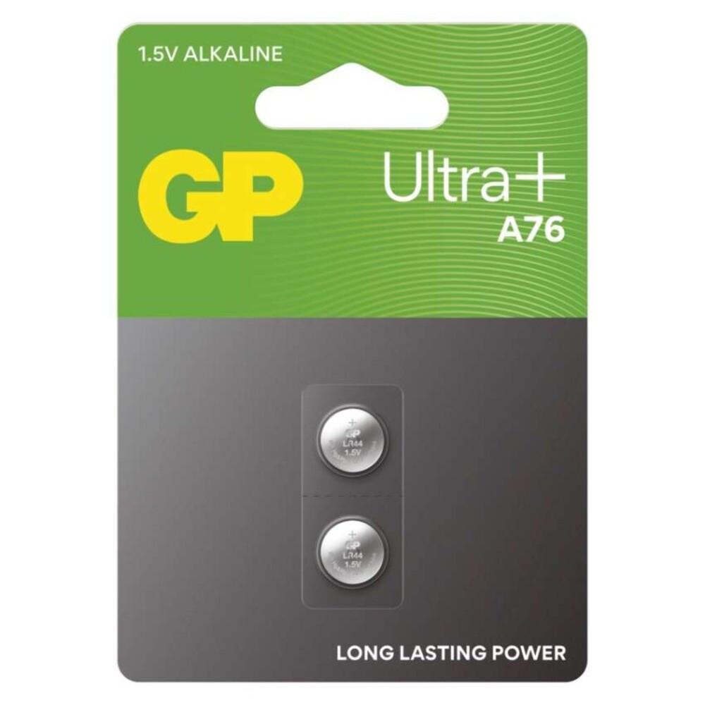 GP Ultra Plus Alkáli gombelem LR44 (A76F) 2db/bliszter, 1,5V, B13763UP