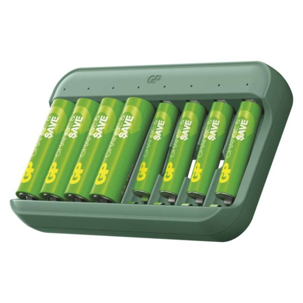GP Akkumulátor töltő Charge & save E822 + 4×AA 1300 mAh + 4×AAA 650 mAh, B58829