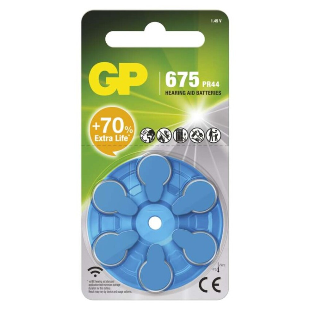 GP Gombelem hallókészülékekbe ZA675 6db/bliszter, 1,45V, B35756