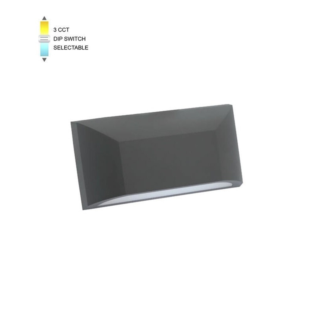 LED kültéri fali lámpa ADRIA-W1 6W 312/330/318lm 3xCCT IP65 113x220x51mm antracit 3230481 VITO