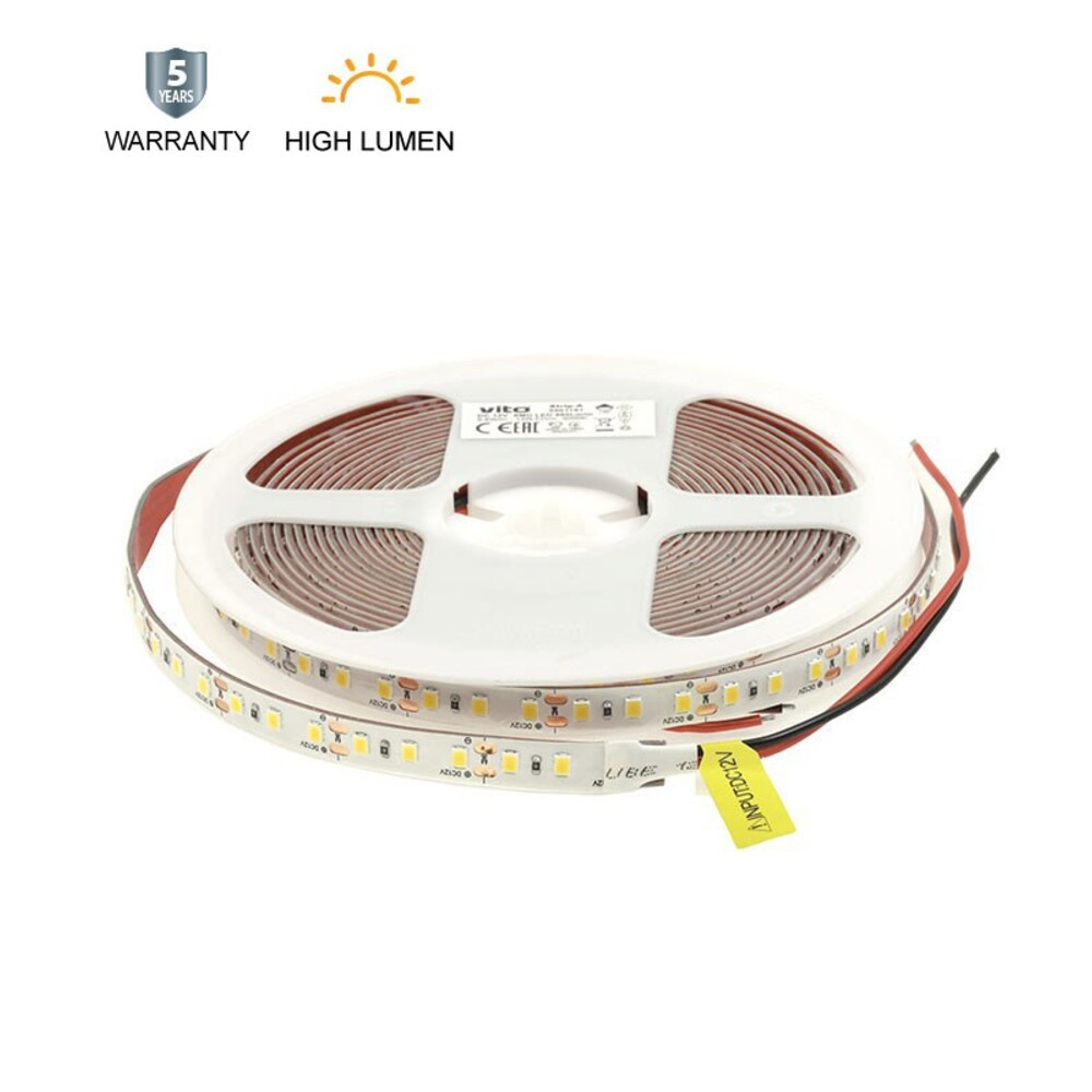 LED szalag LEDStrip+ 24V 144x2835 4000K 11W/m 1870lm/m IP65 3m Tape 8mm 5m/tekercs Vághatóság 2,77cm 5540930 VITO