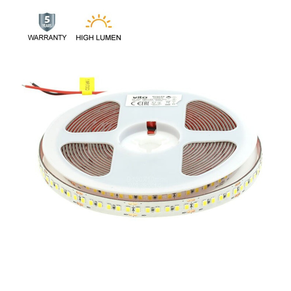 LED szalag LEDStrip+ 24V 192x2835 4000K 17W/m 2890lm/m IP20 3m ragasztó 8mm 5m/tekercs Vághatóság 2,08cm 5540950 VITO