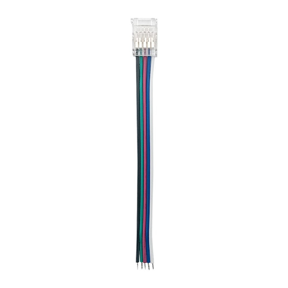 LED szalag betáp csatlakozó 10mm-es RGBW szalaghoz, vezetékkel, 20 db/csomag, átlátszó, 5520341 VITO
