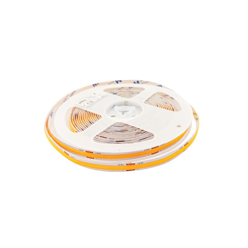 COB LED szalag LEDStrip+ 24V 320xCOB 12W/m AMBER 1080lm/m IP20 3m öntapadós hátoldal 8mm 5m/tekercs vágási méret 5cm 5540595 VITO