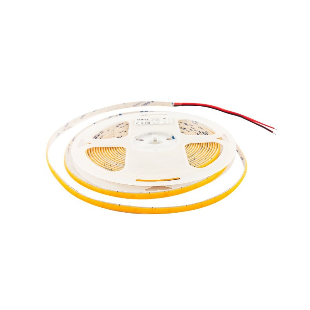 COB LED szalag LEDStrip+ 24V 320xCOB 12W/m 3000K (meleg fehér) 1320lm/m IP20 3m öntapadós 5mm 5m/tekercs vágható 5cm 5541000 VITO