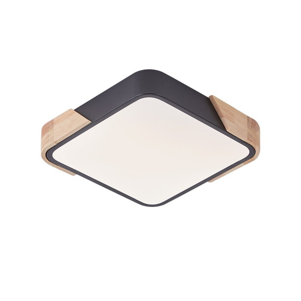 LED mennyezeti lámpa FINESSE S2-35 400x400xH50 35W 3xCCT (3000K/4000K/6500K) 2975lm matt fekete+fa 2027980 VITO