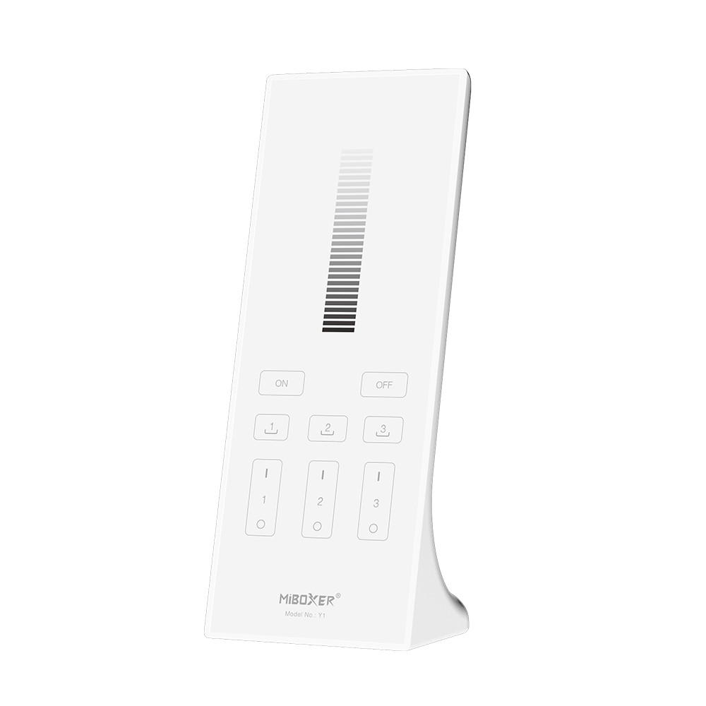 Fehér fényerőszabályzó függőleges távirányító, 2.4GHz, 3 zónás, Miboxer, Y1-W