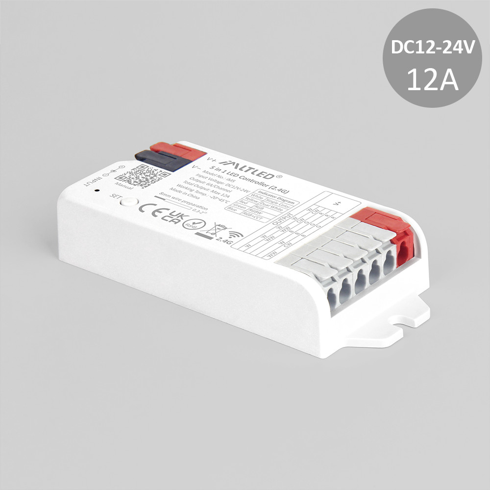 IMLTLED Univerzális 5in1 LED vezérlő , monokróm/ CCT/ RGB/ RGBW/ RGB+CCT , dimmelhető , 2.4G , Miboxer (Mi-Light) kompatibilis , iM5