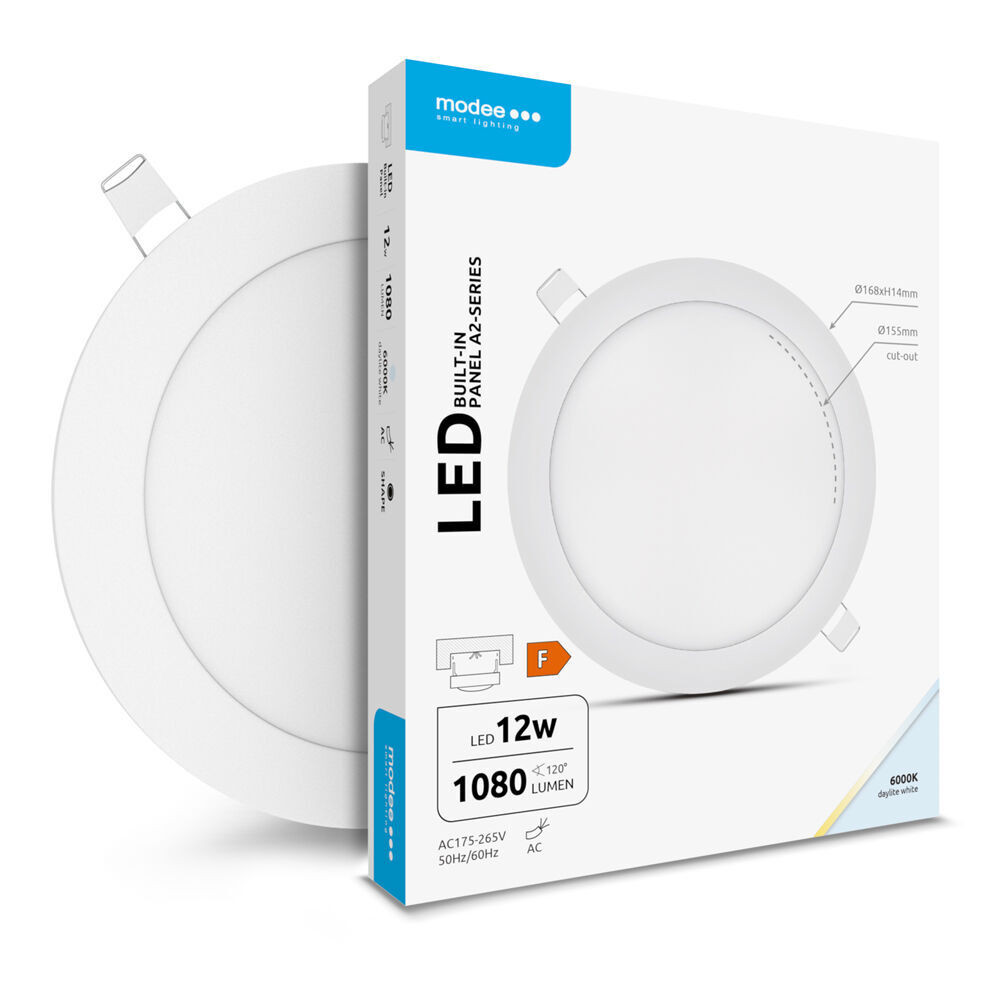 Modee LED Panel Kerek - Beépíthető A2-series 12W 6000K (1080lm), 120°, CRI>80, 4000K, természetes fehér, IP20