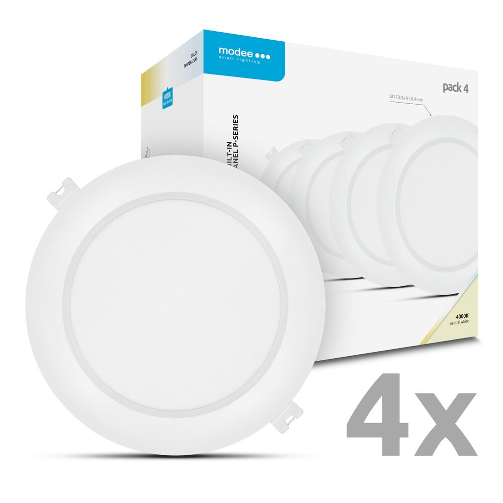 Modee LED Panel Kerek - Beépíthető P-series 12W 4000K (1320lm), 120°, CRI>80, természetes fehér, IP20