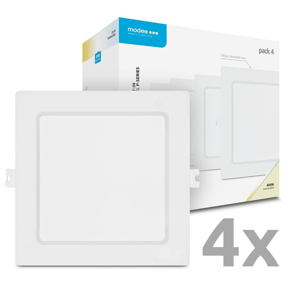 Modee LED Panel Négyzet - Beépíthető P-series 12W 4000K (1320lm), 120°, CRI>80, természetes fehér, IP20