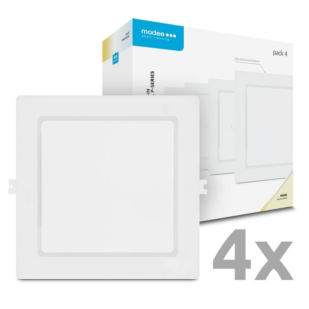 Modee LED Panel Négyzet - Beépíthető P-series 18W 4000K (1980lm), 120°, CRI>80, természetes fehér, IP20