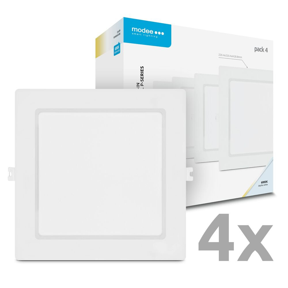 Modee LED Panel Négyzet - Beépíthető P-series 18W 6000K (1980lm), 120°, CRI>80, hideg fehér, IP20