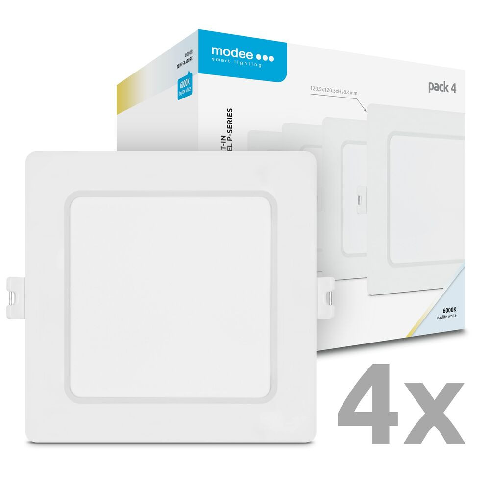 Modee LED Panel Négyzet - Beépíthető P-series 6W 6000K (660lm), 120°, CRI>80, hideg fehér, IP20