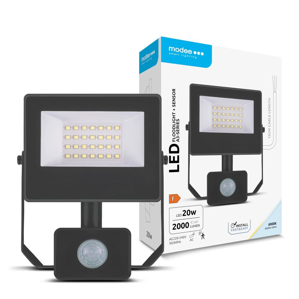 Modee Lighting LED Reflektor A3-series érzékelővel 20W 120° 6000K (2000lm), CRI>80, hideg fehér, IP54