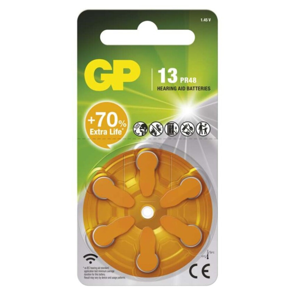 GP Gombelem hallókészülékekbe ZA13 6db/bliszter, 1,45V, B35136