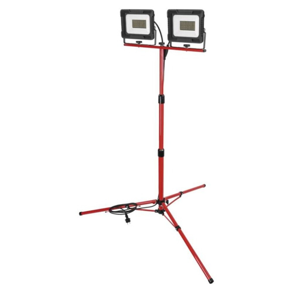 EMOS ELION LED reflektor 2×50W + háromlábú állvány, 4000K, 8000, 220-240V, CRI> 80, piros, fekete, Természetes fehér, IP65/IP44, EMOS Lighting, ZS3343.2