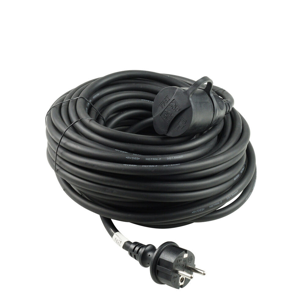 Technik Industrial Hosszabbító 1 utas 20m kábellel 3x1,5mm2 H07RN-F (IP44) 16A, MTI20M1-5M-BK