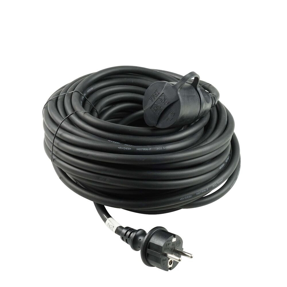 Technik Industrial Hosszabbító 1 utas 20m kábellel 3x2,5mm2 H07RN-F (IP44) 16A, MTI20M2-5M-BK