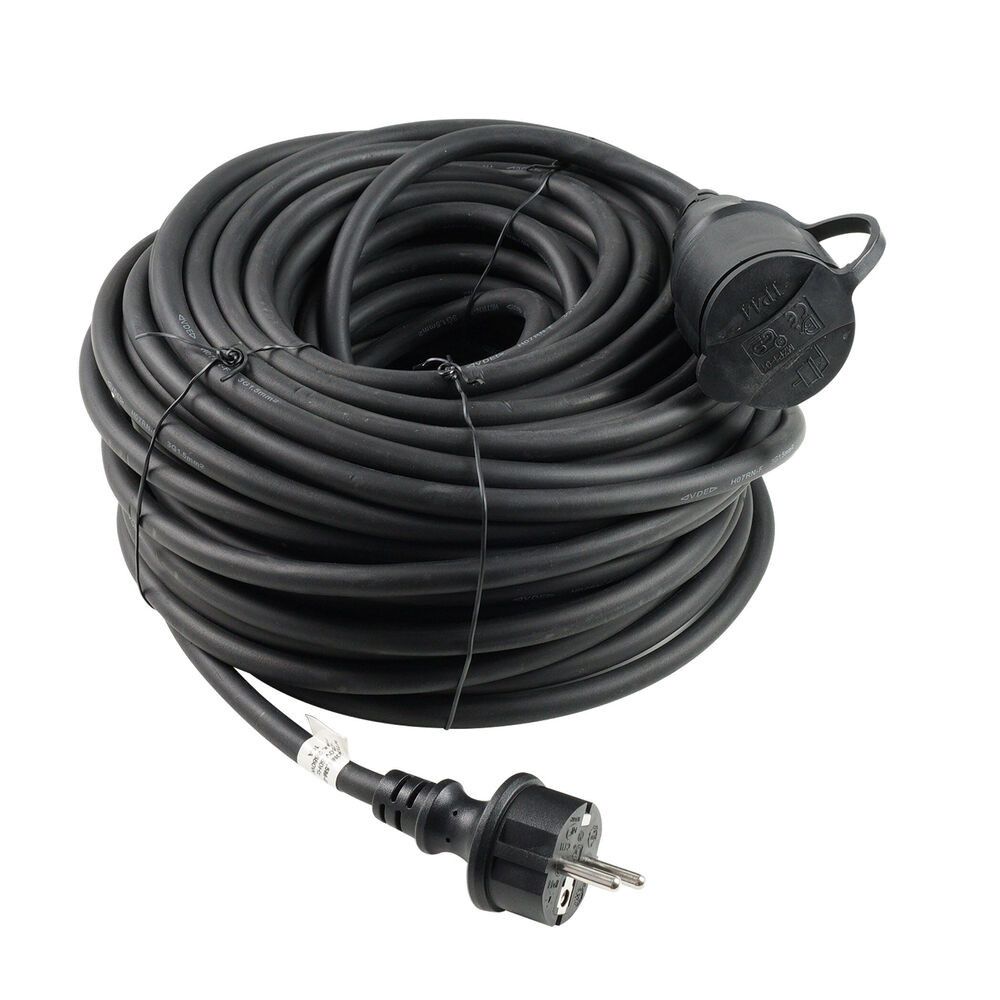 Technik Industrial Hosszabbító 1 utas 30m kábellel 3x1,5mm2 H07RN-F (IP44) 16A, MTI30M1-5M-BK