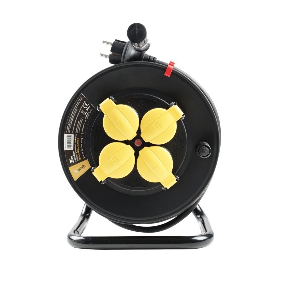 Technik Industrial Kábeldob 4-er 25m 1,5mm2 H07RN-F (IP44) 16A, MTI4K25M1-5-BK