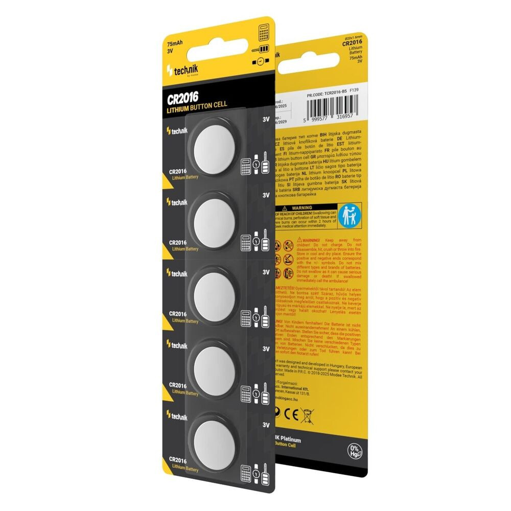 Technik Platinum Gombelem Lithium CR2016 (3V) B5, TCR2016-B5