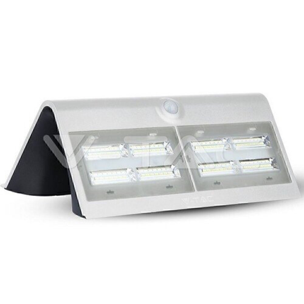 Lámpatest , 7W , 800 lumen , napelemes , mozgásérzékelős , fali, fehér , IP65