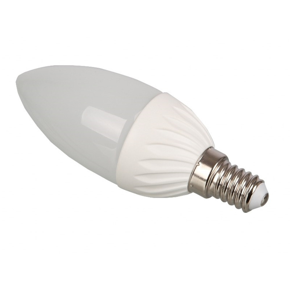 LED lámpa , égő , gyertya , E14 foglalat , 3.7 Watt , hideg fehér