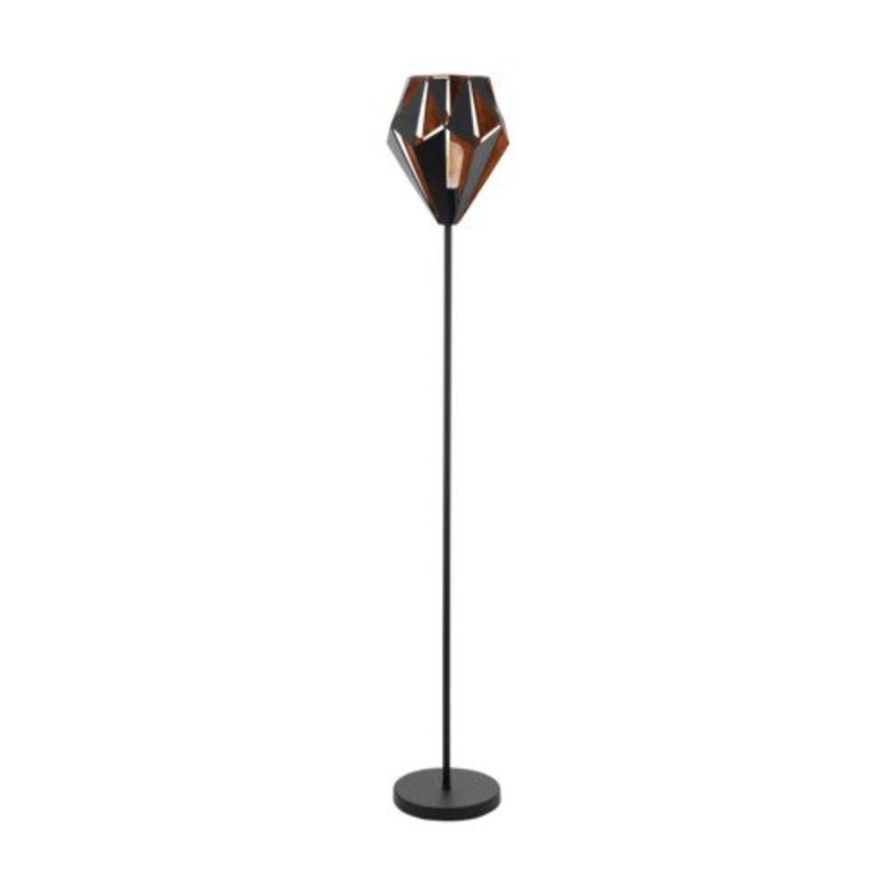 LED lámpa , állólámpa , E27 , acél , fekete , vörösréz , EGLO , CARLTON 1 , 49994