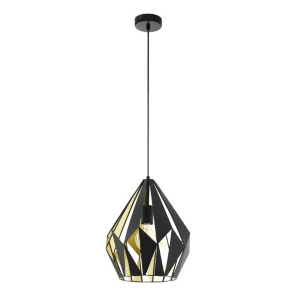 LED lámpa függeszték , mennyezeti , E27 , acél , fekete , arany , EGLO , CARLTON 1 , 49931