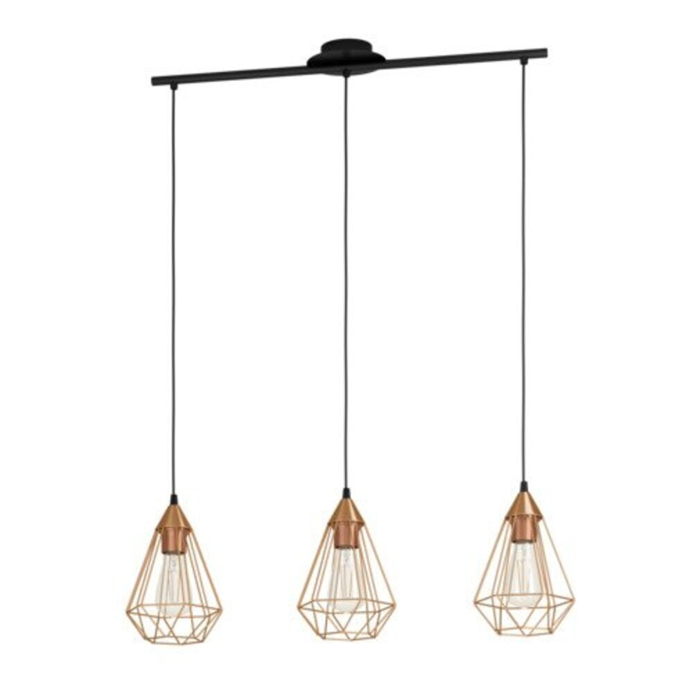 LED lámpa függeszték , mennyezeti , 3 x E27 , acél , réz , EGLO , TARBES , 94195