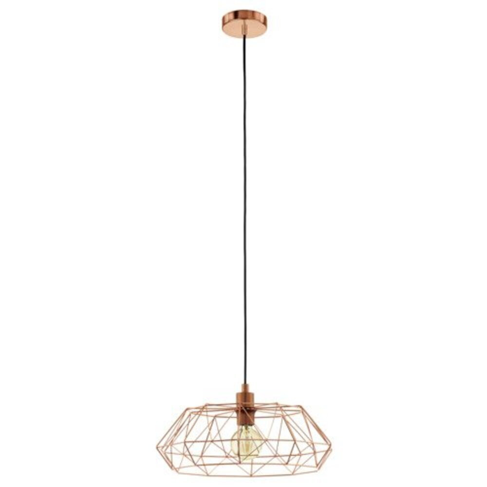 LED lámpa függeszték , mennyezeti , E27 , acél , vörösréz , fekete , EGLO , CARLTON 2 , 49488